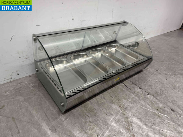 Stainless steel Saro Marie Hot Display Case 4 x 1/3 GN 69 cm 230V Horeca - Image 3