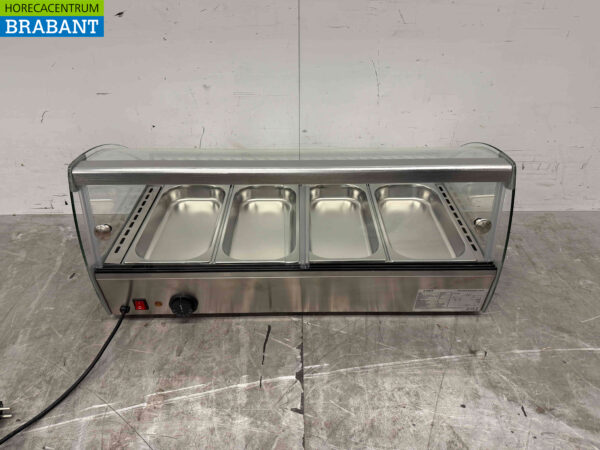 Stainless steel Saro Marie Hot Display Case 4 x 1/3 GN 69 cm 230V Horeca - Image 4