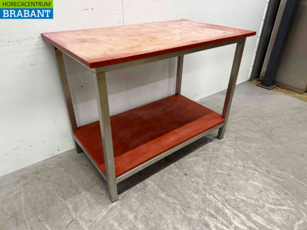 Stainless steel Cutting Table Polyethylene PE 120 x 70 x 91 cm Catering Butchery - Image 2