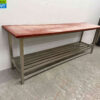 Stainless steel Cutting Table Polyethylene PE 242 x 60 x 85.5 cm Catering Butchery - Image 2