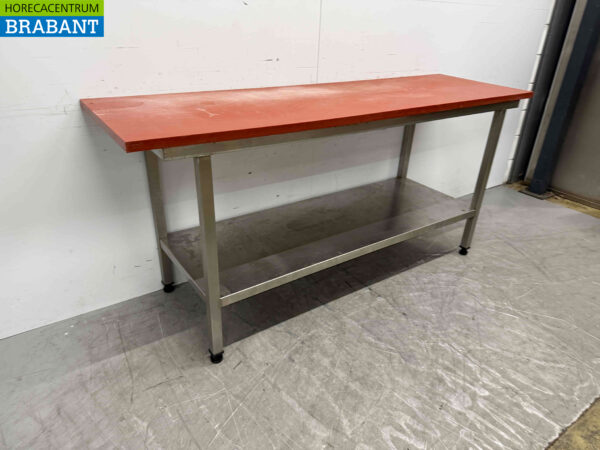 Stainless steel Cutting Table Polyethylene PE 200 x 60 x 90.5 cm Catering Butchery - Image 2