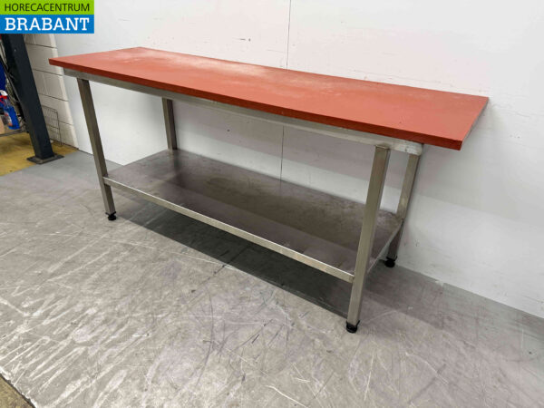 Stainless steel Cutting Table Polyethylene PE 200 x 60 x 90.5 cm Catering Butchery - Image 3