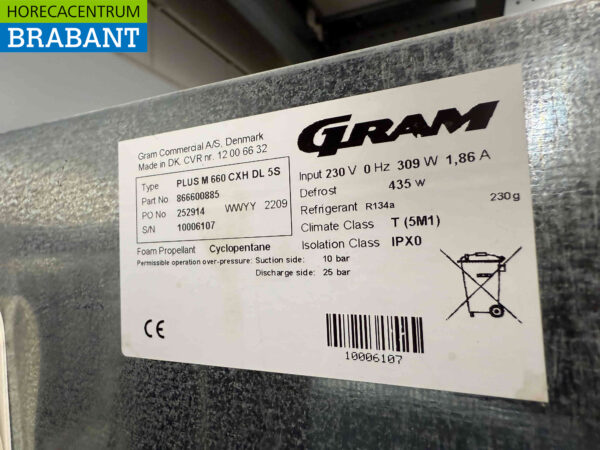 Stainless steel Gram Refrigerator Refrigerator 660 liters 230V Catering - Image 6