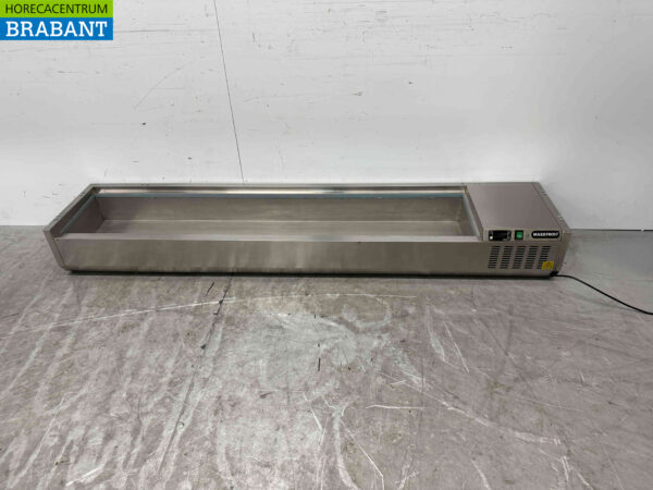 Stainless steel Top-up display case Top-up refrigerated display case saladière 9 x 1/3 GN 200 cm Horeca