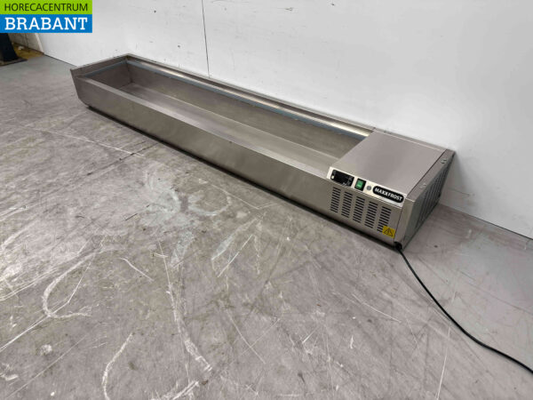 Stainless steel Top-up display case Top-up refrigerated display case saladière 9 x 1/3 GN 200 cm Horeca - Image 2
