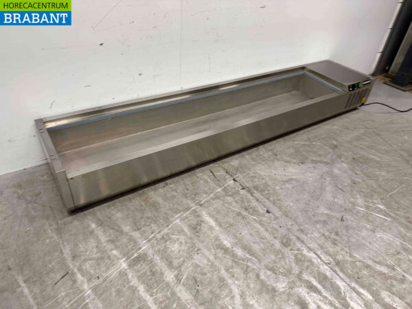 Stainless steel Top-up display case Top-up refrigerated display case saladière 9 x 1/3 GN 200 cm Horeca - Image 3