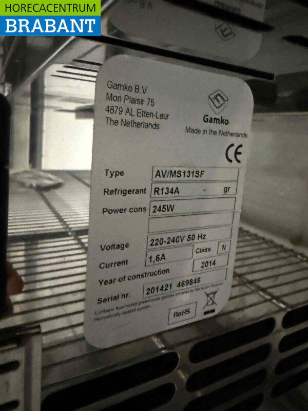 Stainless steel Gamko Refrigerated display case Pastry case 131 cm 230V Catering (kopie) - Image 5