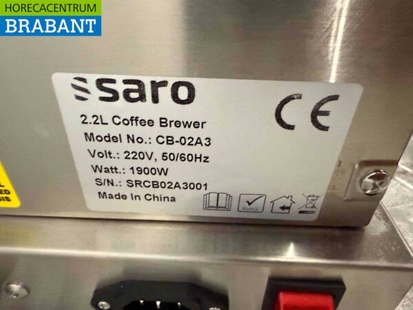 Stainless steel Saro Coffee Machine 2,2 liters 230V Catering - Image 5