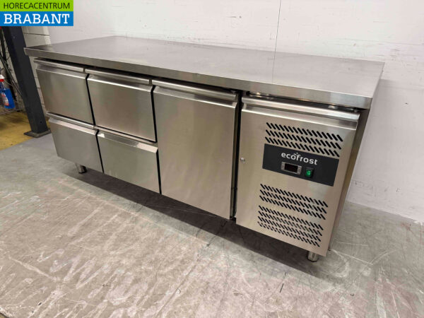 Stainless steel Ecofrost refrigerated workbench 4 drawers and 1 door 179.5 230V Horeca - Image 2