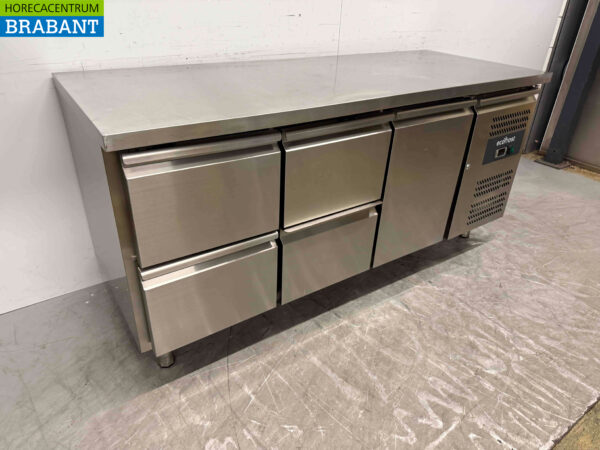 Stainless steel Ecofrost refrigerated workbench 4 drawers and 1 door 179.5 230V Horeca - Image 3