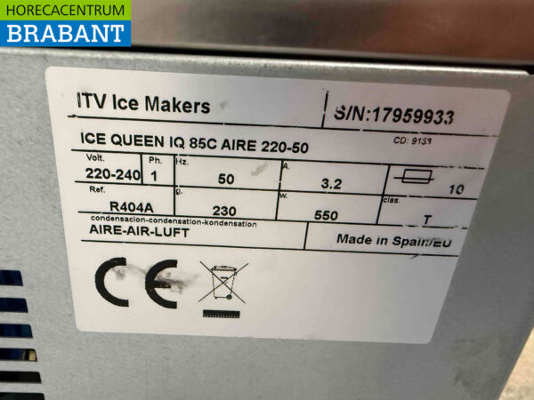 Stainless steel ITV Queen Peeling ice machine 88 kg per day 230V Catering - Image 6