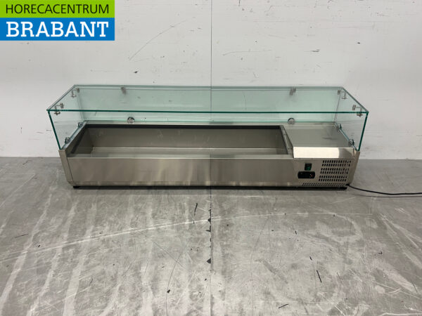 Stainless steel Set-up Saladiere 140 cm 7 x 1/4 GN 230V Horeca