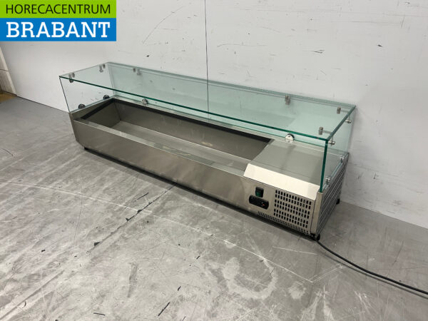 Stainless steel Set-up Saladiere 140 cm 7 x 1/4 GN 230V Horeca - Image 2