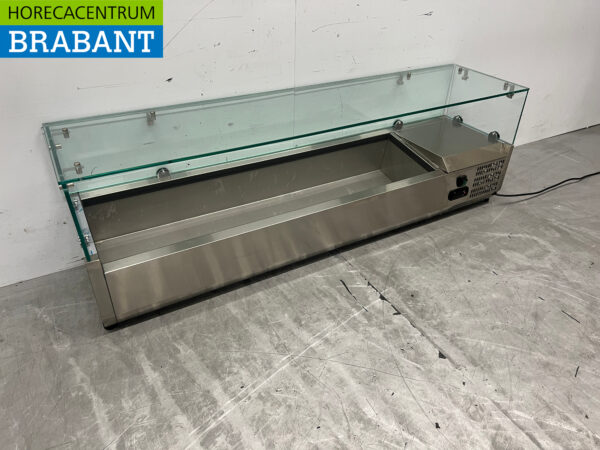 Stainless steel Set-up Saladiere 140 cm 7 x 1/4 GN 230V Horeca - Image 3