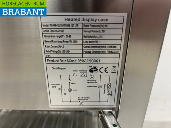 Stainless steel Hot Display Case 64.5 cm 230V Catering - Image 5