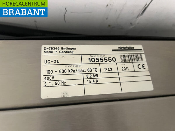 Stainless steel Winterhalter UC-XL Dishwasher with drain pump 400V Horeca - Image 7