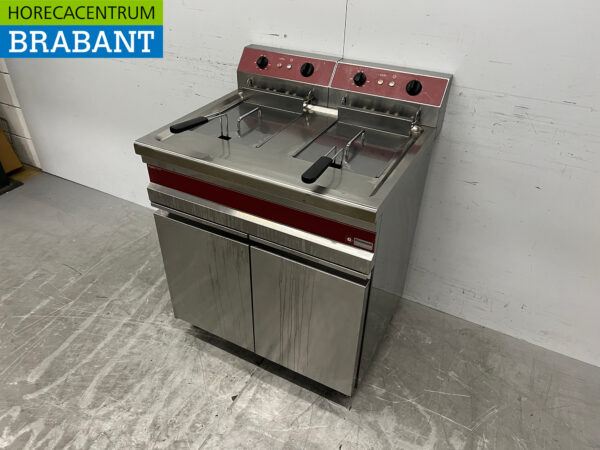 Stainless steel Diamond Double Fryer 2 x 14 liters 400V Catering - Image 2