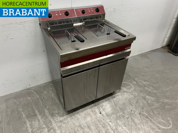Stainless steel Diamond Double Fryer 2 x 14 liters 400V Catering - Image 3