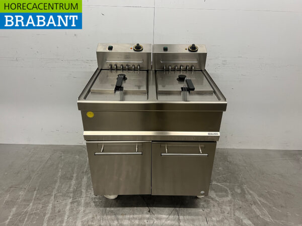 Stainless steel Cullion Mobile double fryer 2 x 17 liters 400V Horeca