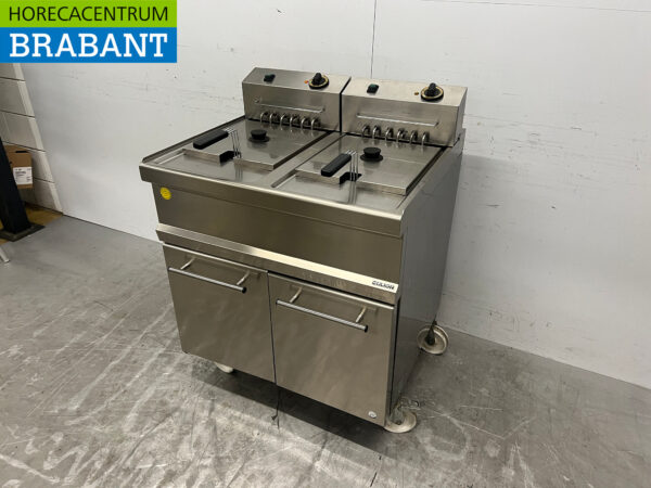 Stainless steel Cullion Mobile double fryer 2 x 17 liters 400V Horeca - Image 2