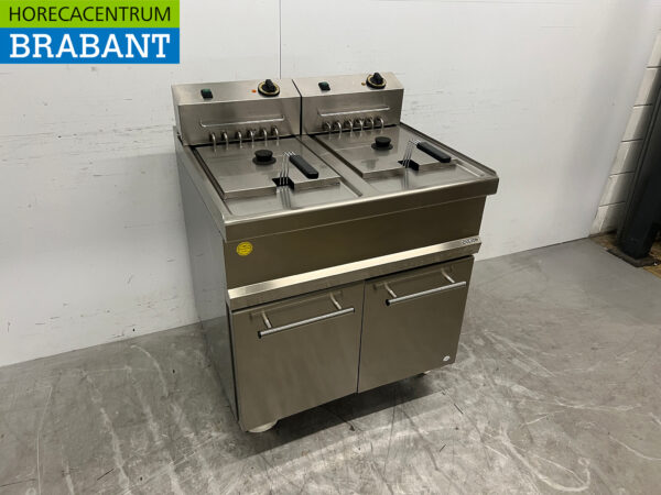 Stainless steel Cullion Mobile double fryer 2 x 17 liters 400V Horeca - Image 3