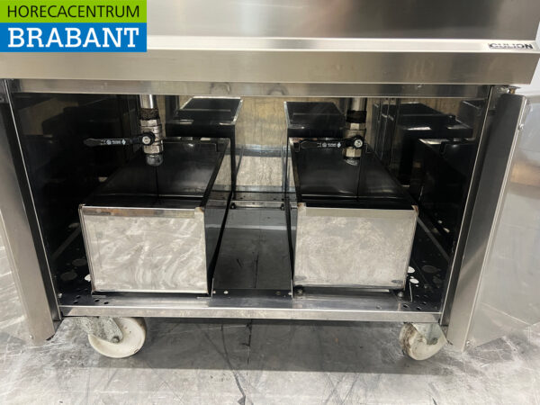 Stainless steel Cullion Mobile double fryer 2 x 17 liters 400V Horeca - Image 5