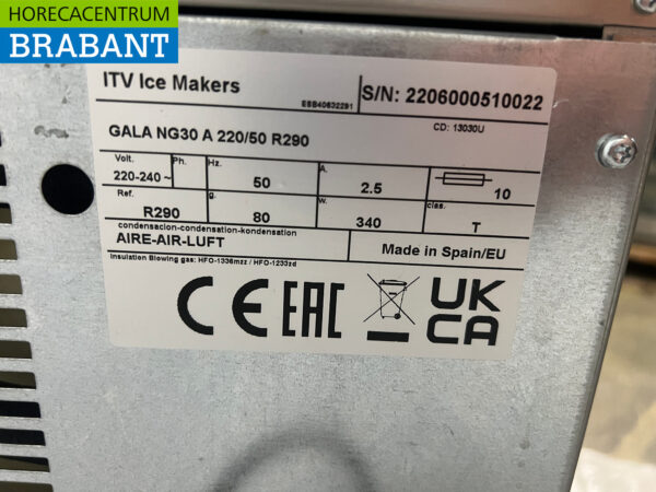 Stainless steel ITV Gala Ice cube machine 30 kg/24h 230V Horeca - Image 5