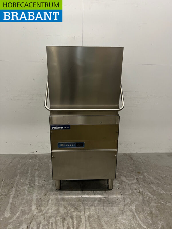 Stainless steel Rhima DR60 pass-through dishwasher 400V Catering