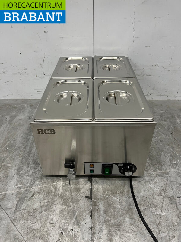 Stainless steel HCB Bain marie 4 x 1/4 GN 230V Horeca