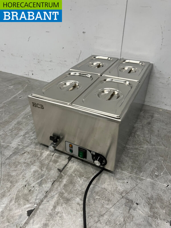 Stainless steel HCB Bain marie 4 x 1/4 GN 230V Horeca - Image 2