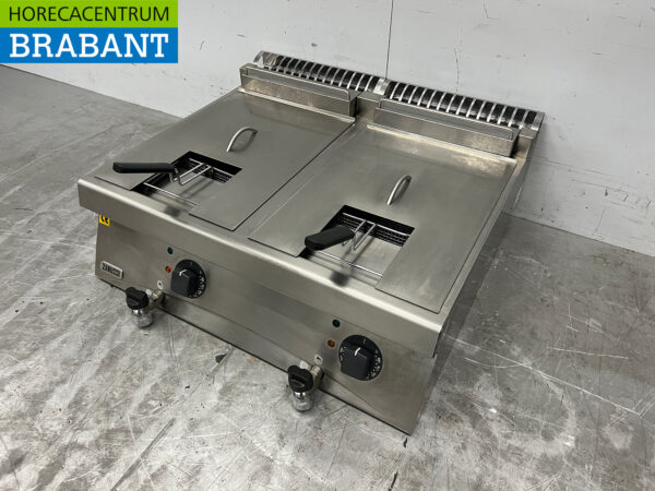 Stainless steel Zanussi Double Fryer 2 x 12 liters 400V Catering - Image 2