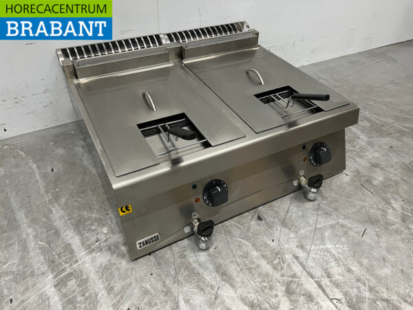 Stainless steel Zanussi Double Fryer 2 x 12 liters 400V Catering - Image 3