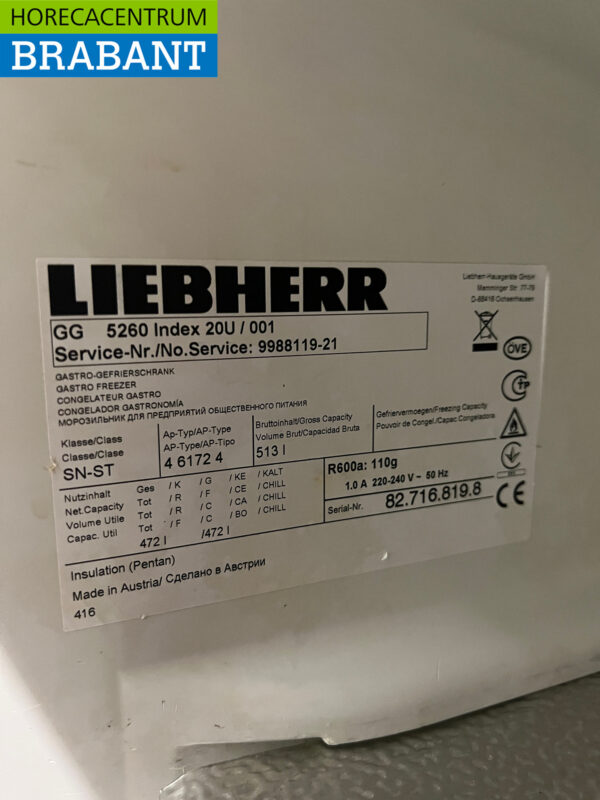 Stainless steel Liebherr Freezer Freezer cabinet 513 liters 230V Horeca - Image 5
