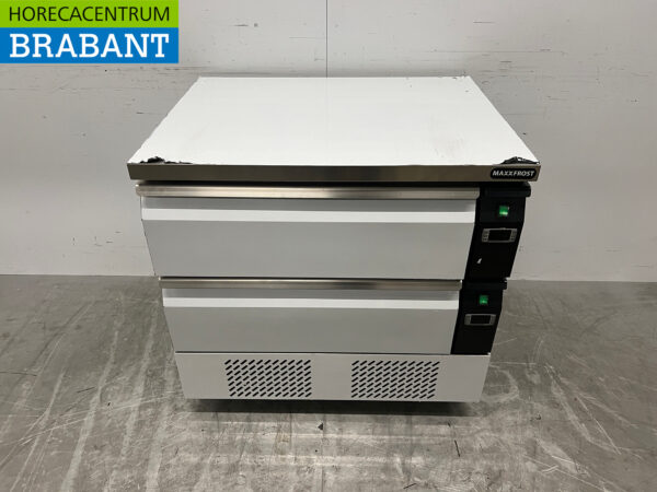 Stainless steel Maxxfrost Refrigerator - Freezer workbench 2 drawers 4 x 1/1 GN 230V Horeca