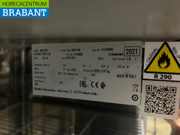 Stainless steel Alpeninox Refrigerator Cooling 670 liters 230V Horeca - Image 5