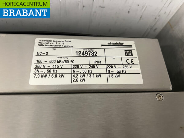 Stainless steel Winterhalter Glass Rinser with drain pump 230V Catering - Image 9