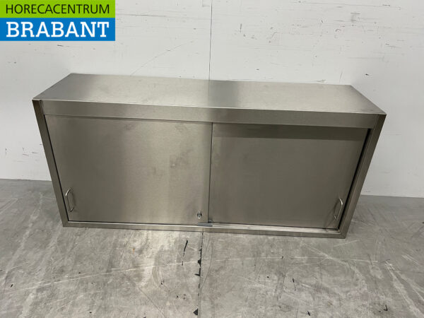 Stainless steel Wall Cabinet 2 Sliding Doors 130 cm Catering