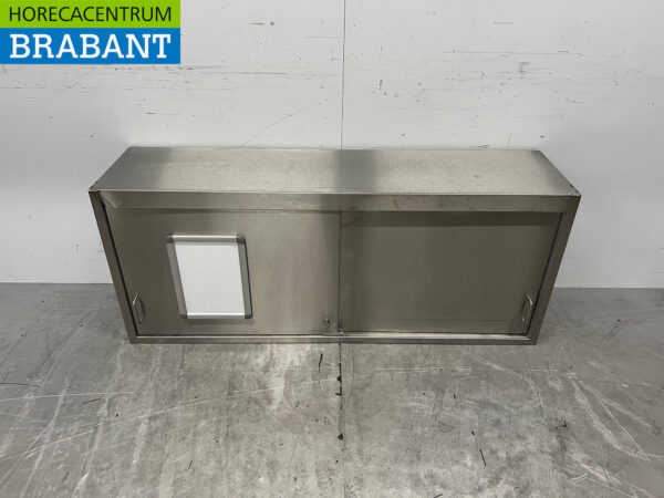 Stainless steel Wall Cabinet 2 Sliding Doors 148 cm Catering