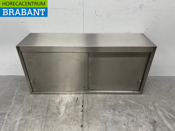 Stainless steel Wall Cabinet 2 Sliding Doors 130 cm Catering