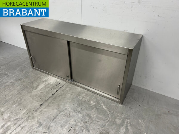 Stainless steel Wall Cabinet 2 Sliding Doors 130 cm Catering - Image 2