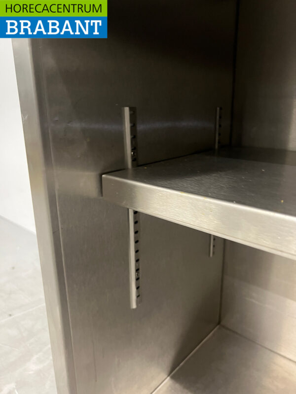 Stainless steel Wall Cabinet 2 Sliding Doors 130 cm Catering - Image 5