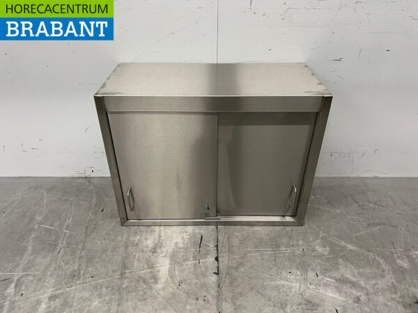 Stainless steel Wall Cabinet 2 Sliding Doors 80 cm Catering