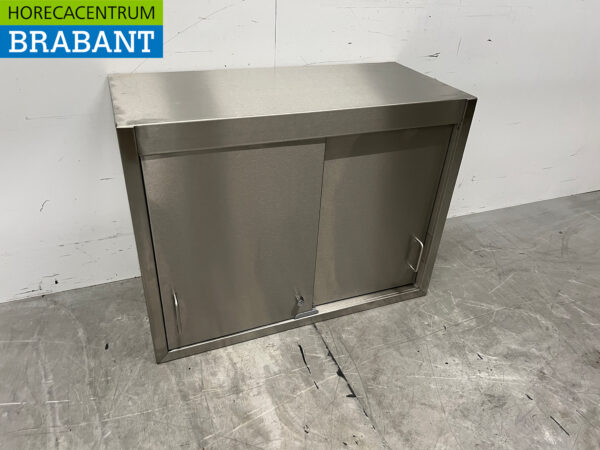 Stainless steel Wall Cabinet 2 Sliding Doors 80 cm Catering - Image 3