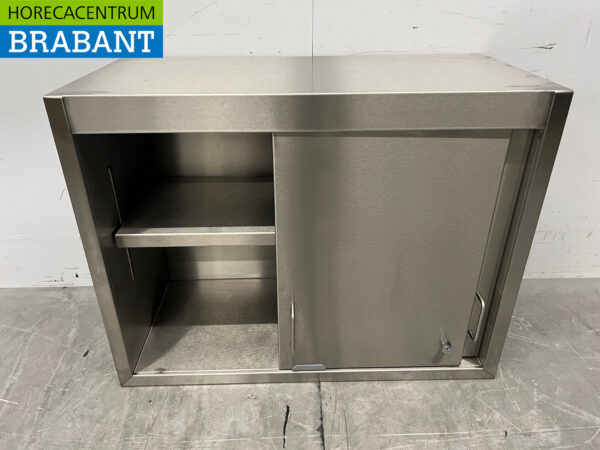 Stainless steel Wall Cabinet 2 Sliding Doors 80 cm Catering - Image 4