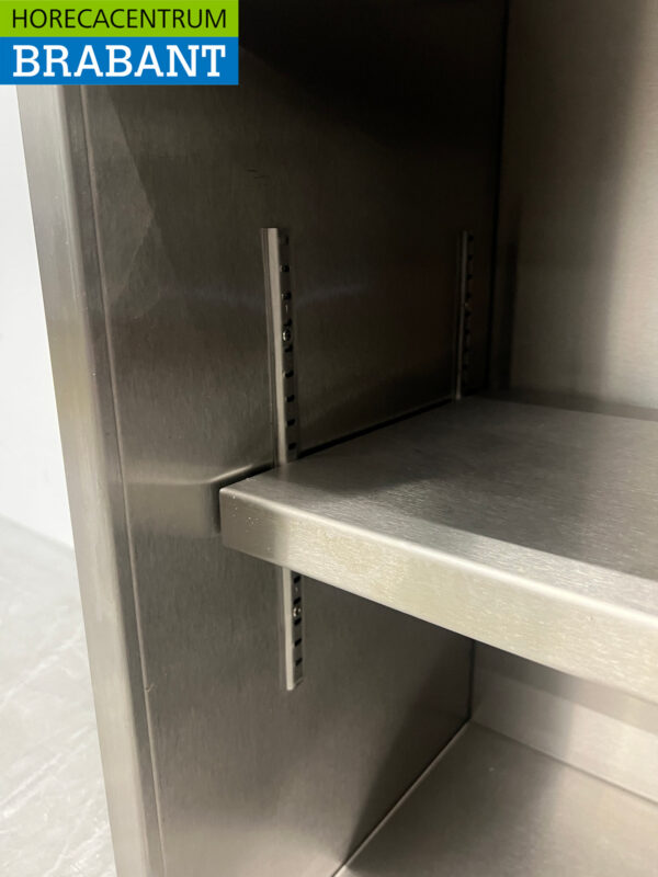 Stainless steel Wall Cabinet 2 Sliding Doors 80 cm Catering - Image 5