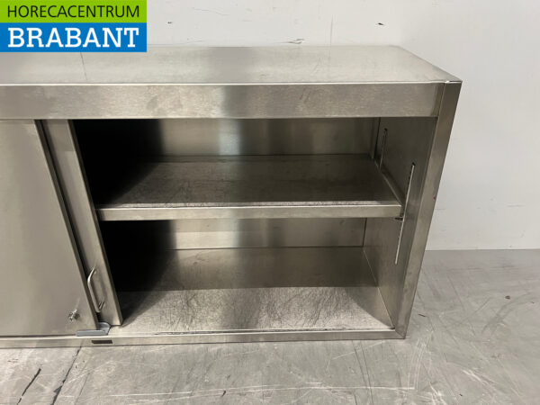 Stainless steel Wall Cabinet 2 Sliding Doors 148 cm Catering - Image 4