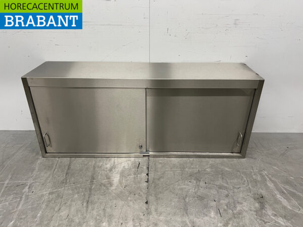 Stainless steel Wall Cabinet 2 Sliding Doors 148 cm Catering