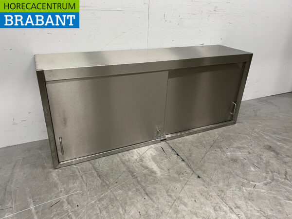 Stainless steel Wall Cabinet 2 Sliding Doors 148 cm Catering - Image 3