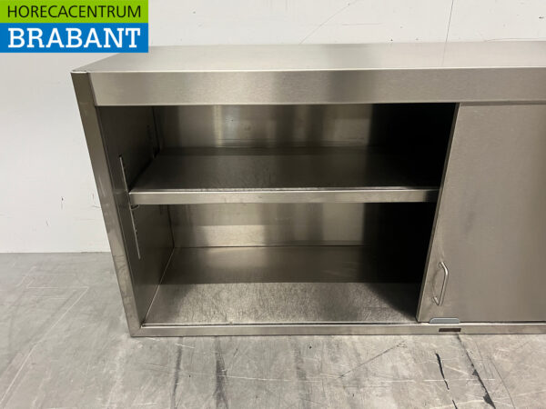 Stainless steel Wall Cabinet 2 Sliding Doors 148 cm Catering - Image 4