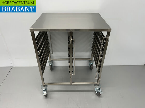 HCB stainless steel Double shelf trolley 12 x 1/1 GN gastronorm 74 cm Catering